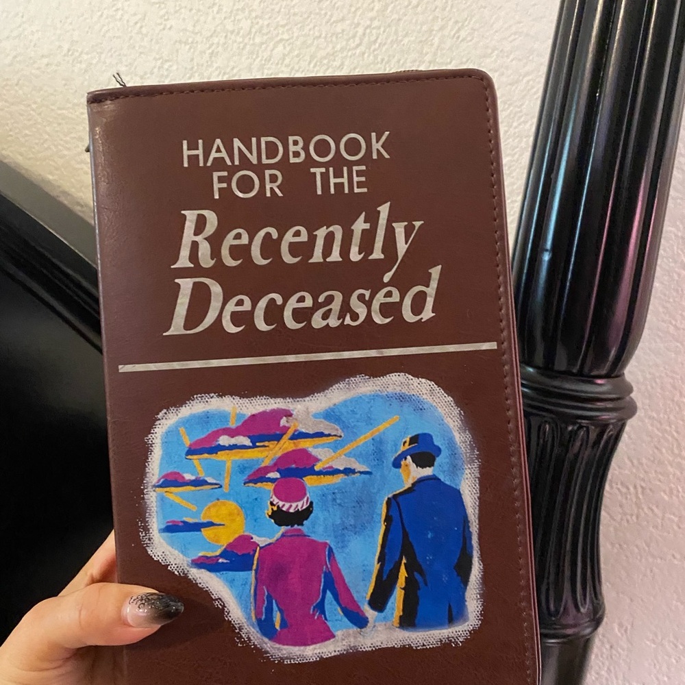 Beetlejuice Handbook for the Recently Deceased crossbody bag- Brown